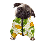 Beige Zig Zag Pineapple Pattern Print Dog Zip Up Jacket