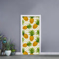 Beige Zig Zag Pineapple Pattern Print Door Sticker