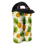 Beige Zig Zag Pineapple Pattern Print Double Neoprene Wine Tote