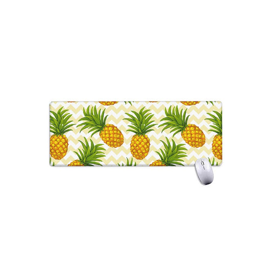Beige Zig Zag Pineapple Pattern Print Extended Mouse Pad