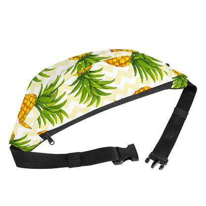 Beige Zig Zag Pineapple Pattern Print Fanny Pack