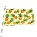 Beige Zig Zag Pineapple Pattern Print Flag