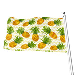 Beige Zig Zag Pineapple Pattern Print Flag