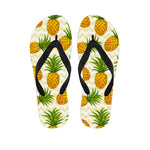 Beige Zig Zag Pineapple Pattern Print Flip Flops