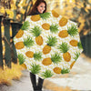 Beige Zig Zag Pineapple Pattern Print Foldable Umbrella