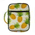 Beige Zig Zag Pineapple Pattern Print Front Pocket Bible Bag