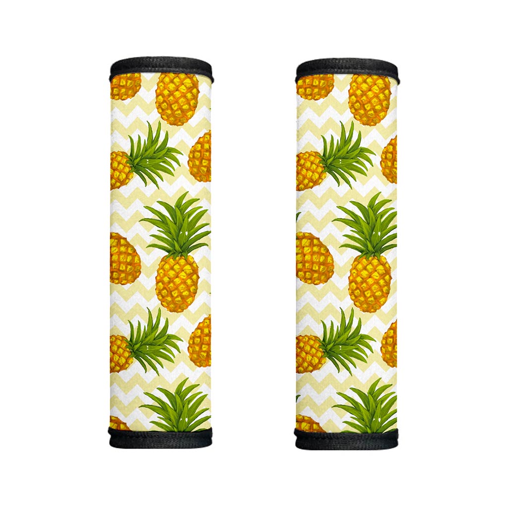 Beige Zig Zag Pineapple Pattern Print Handle Covers
