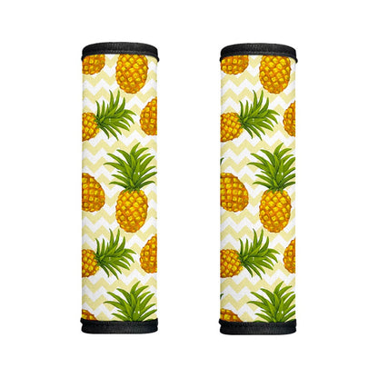Beige Zig Zag Pineapple Pattern Print Handle Covers