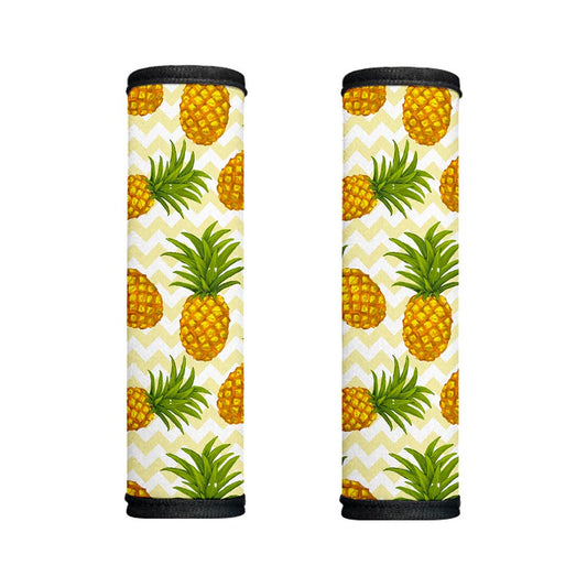 Beige Zig Zag Pineapple Pattern Print Handle Covers