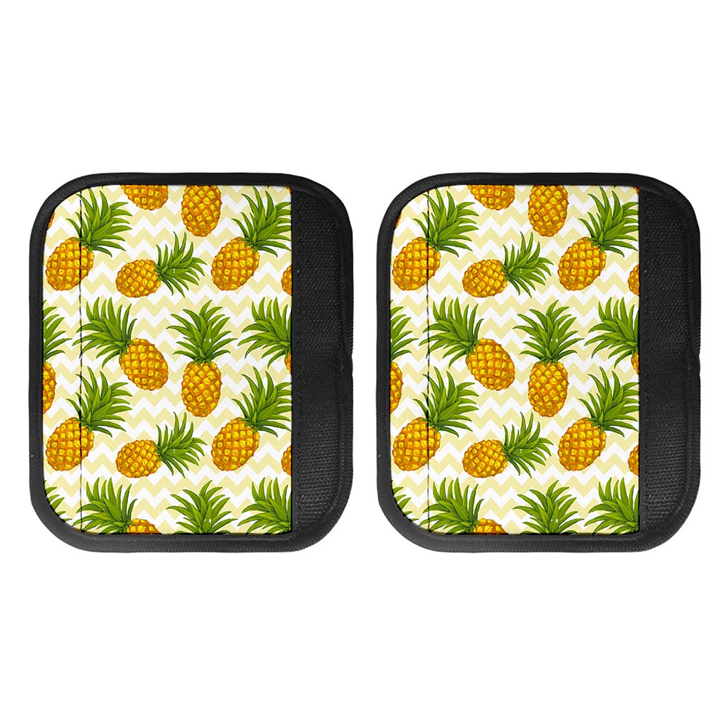 Beige Zig Zag Pineapple Pattern Print Handle Covers