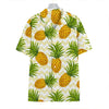 Beige Zig Zag Pineapple Pattern Print Hawaiian Shirt