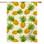 Beige Zig Zag Pineapple Pattern Print House Flag