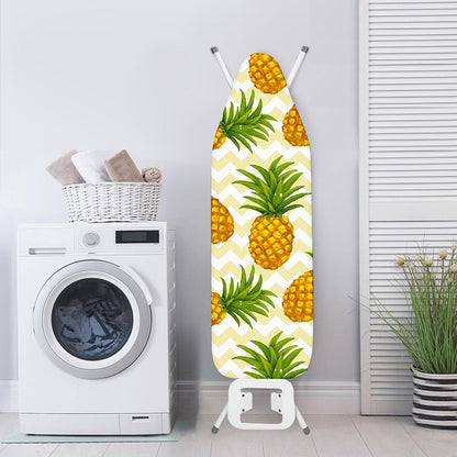 Beige Zig Zag Pineapple Pattern Print Ironing Board Cover