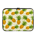 Beige Zig Zag Pineapple Pattern Print Laptop Sleeve
