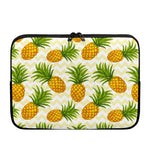 Beige Zig Zag Pineapple Pattern Print Laptop Sleeve