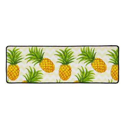 Beige Zig Zag Pineapple Pattern Print Long Kitchen Mat