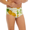Beige Zig Zag Pineapple Pattern Print Men's Briefs