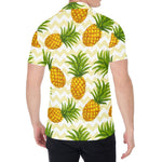 Beige Zig Zag Pineapple Pattern Print Men's Shirt