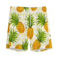 Beige Zig Zag Pineapple Pattern Print Men's Athletic Shorts