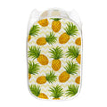 Beige Zig Zag Pineapple Pattern Print Mesh Laundry Hamper