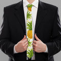 Beige Zig Zag Pineapple Pattern Print Necktie