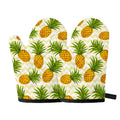Beige Zig Zag Pineapple Pattern Print Oven Mitts