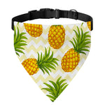 Beige Zig Zag Pineapple Pattern Print Over The Collar Dog Bandana