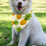 Beige Zig Zag Pineapple Pattern Print Over The Collar Dog Bandana