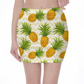 Beige Zig Zag Pineapple Pattern Print Pencil Mini Skirt
