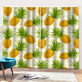 Beige Zig Zag Pineapple Pattern Print Pencil Pleat Curtains
