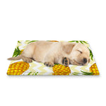 Beige Zig Zag Pineapple Pattern Print Pet Cooling Mat Cover