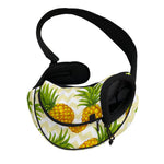 Beige Zig Zag Pineapple Pattern Print Pet Sling Carrier