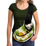 Beige Zig Zag Pineapple Pattern Print Pet Sling Carrier