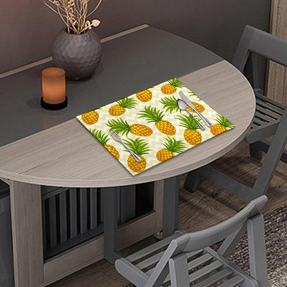 Beige Zig Zag Pineapple Pattern Print Placemat