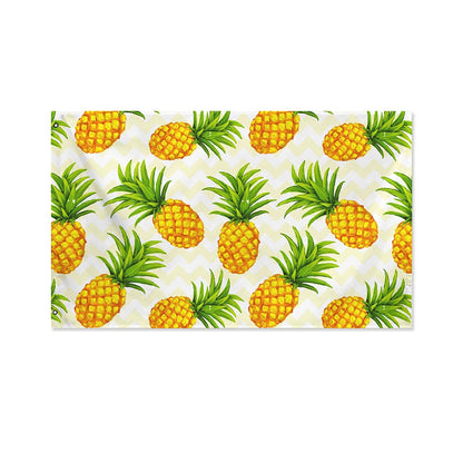 Beige Zig Zag Pineapple Pattern Print Polyester Flag