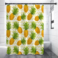 Beige Zig Zag Pineapple Pattern Print Premium Shower Curtain