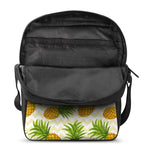 Beige Zig Zag Pineapple Pattern Print Rectangular Crossbody Bag