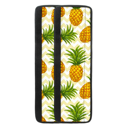 Beige Zig Zag Pineapple Pattern Print Refrigerator Handle Covers