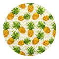 Beige Zig Zag Pineapple Pattern Print Round Blanket