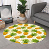 Beige Zig Zag Pineapple Pattern Print Round Rug