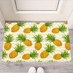 Beige Zig Zag Pineapple Pattern Print Rubber Doormat