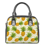 Beige Zig Zag Pineapple Pattern Print Shoulder Handbag