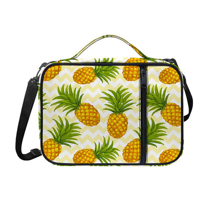 Beige Zig Zag Pineapple Pattern Print Shoulder Strap Bible Bag