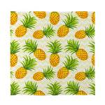 Beige Zig Zag Pineapple Pattern Print Silk Bandana