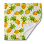 Beige Zig Zag Pineapple Pattern Print Silk Bandana