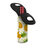 Beige Zig Zag Pineapple Pattern Print Single Neoprene Wine Tote