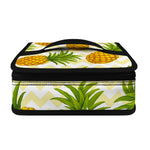Beige Zig Zag Pineapple Pattern Print Small Lunch Bag