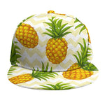 Beige Zig Zag Pineapple Pattern Print Snapback Cap