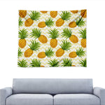 Beige Zig Zag Pineapple Pattern Print Tapestry