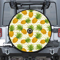 Beige Zig Zag Pineapple Pattern Print Tire Cover With Camera Hole